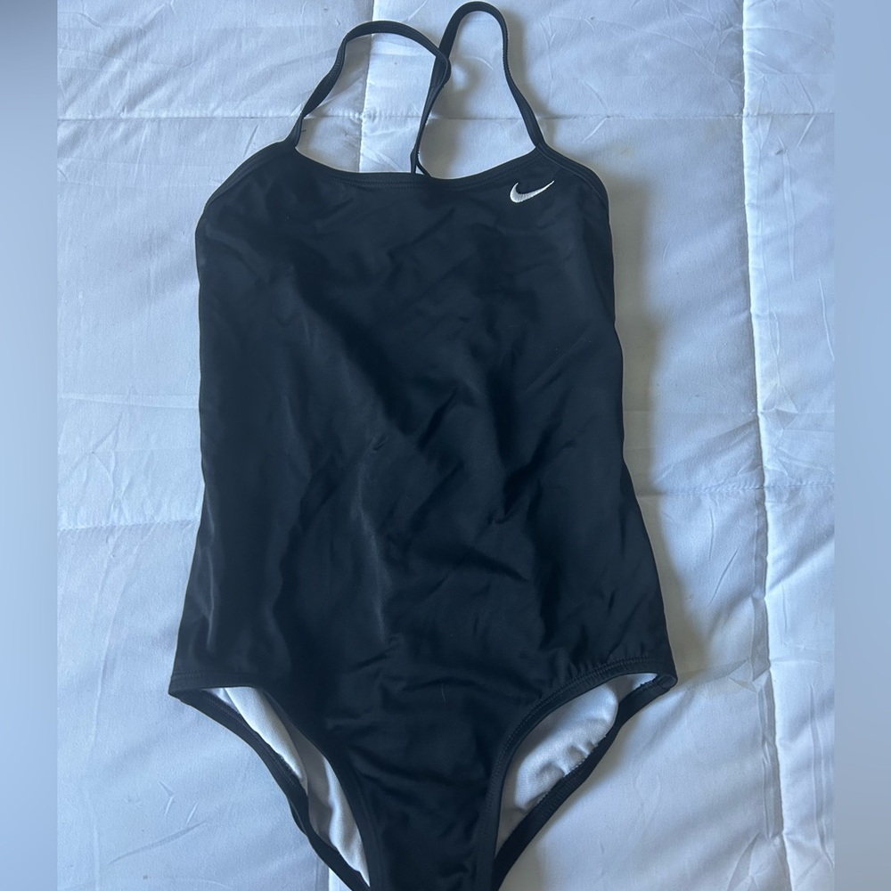 Nike Girls Size 12 Black Racerback Swimsuit